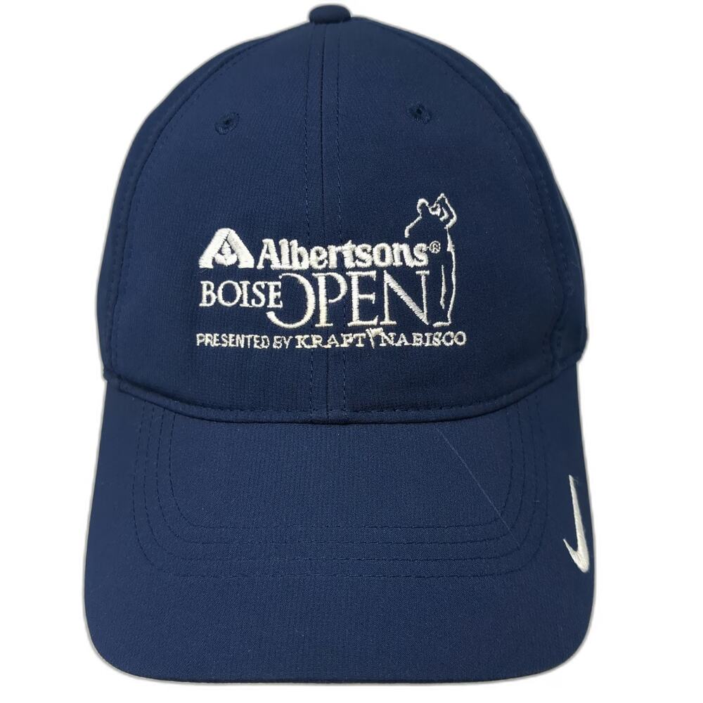 Nike Baseball Cap Blue One Size Albertsons Boise Open Golf Strapback Hat Swoosh